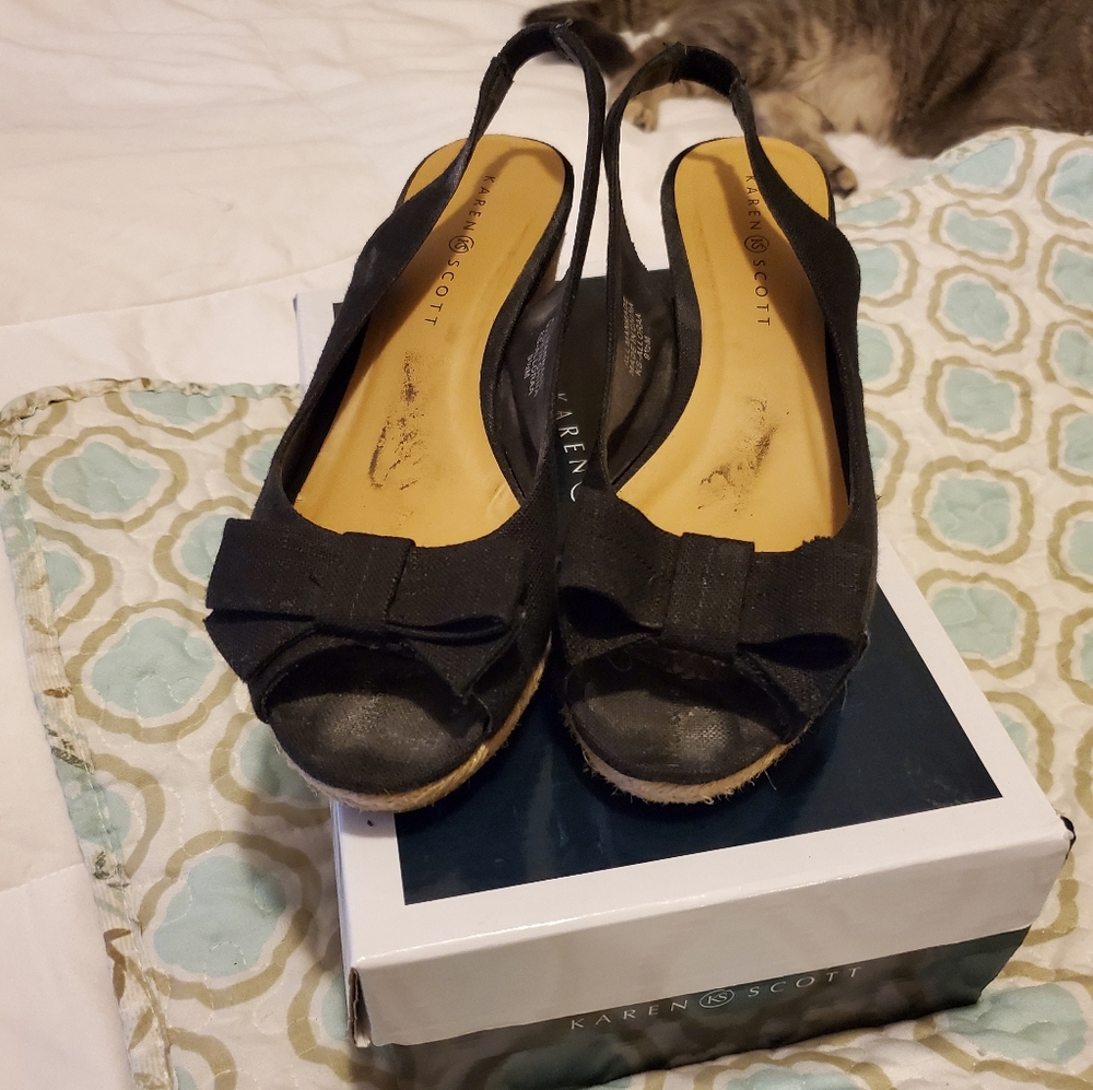 Cute black espadrille wedges